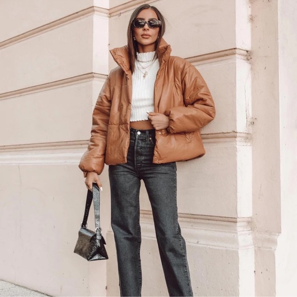 Lioness brown leather puffer - Picture 1 of 6